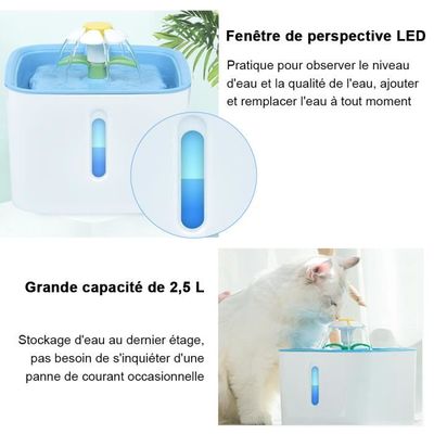 2 5l Fontaine A Eau Pour Chat Chien Distributeur Eau Arret Auto Fontaine Pour Chat Avec Filtre Remplacable Pompe Silencieuse Cdiscount Electromenager