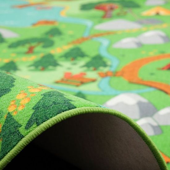 Snapstyle - Tapis de jeu pour enfant rond - camping vert - 133 cm