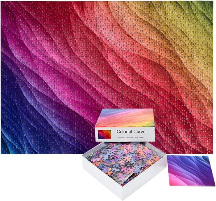 Puzzle de 1000 pièces pour adultes, puzzle dégradé de couleur 1,8 mm