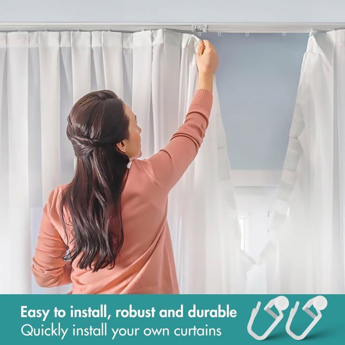 Ruban Fronceur Pour Rideaux – 30 M X 2,5 Cm, Blanc, Facile à Coudre, Pour Décoration