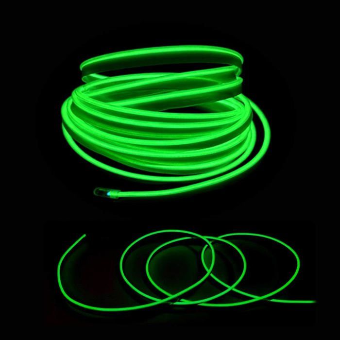 Fil Électroluminescent LED 8m Rouge - Bande Lumineuse USB Pour Voiture, Intérieur Ambiance Néon Flexible