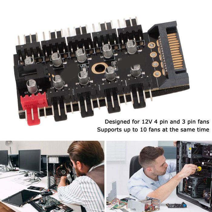 OMABETA CHASSIS BAN HUB PC CHASSIS FAN HUB 10 PORT 12V 4 PIN FAN CPU ...