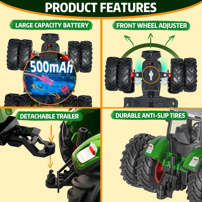 Tracteur Enfant RC Tracteur Jouet Tracteur Telecommandé Enfant Télé Tracteur Enfant RC Tracteur Jouet Tracteur Telecommandé Enfant Télé