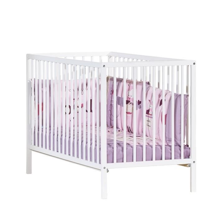 Lit bébé à barreaux 60x120 - 3 positions NEW BASIC BABY PRICE