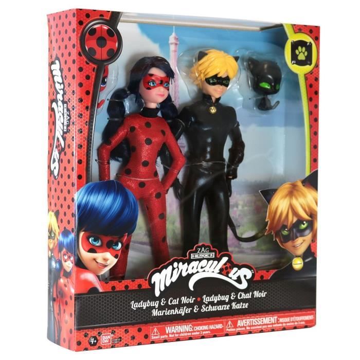 Miraculous Poupée Coffret 2 Poupées Miraculous Marinette & Adrien + Tenues Ladybug Et Chat Noir - 26 Cm - Jouet Enfant 4 Ans Et + Figurines Miraculous 26 Cm Marinette Adrien