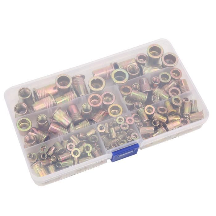 Duokon attaches 175 pièces Kit d'écrous à rivets zingués écrous de ...