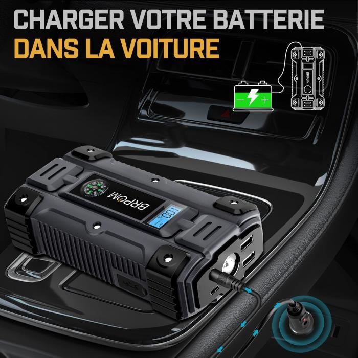 BRPOM Booster Batterie 3000A 23800mAh Jump Starter Portable (Jusqu'à 8.0L  Diesel ou 10L Gas) Démarrage de Voiture 12V avec Prise All - Cdiscount Auto