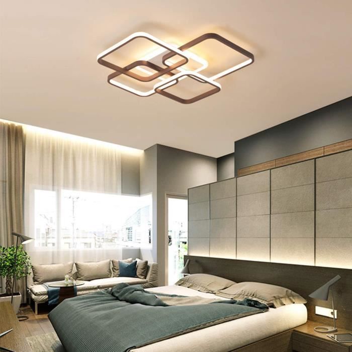 Plafonnier LED Moderne, 60W Lustre de Plafond Design à 4 Anneaux, Lampe de  Plafond en Acrylique bulle transparente , pour salon, chambre, cuisine,  couloir, balcon, blanc chaud 3000k