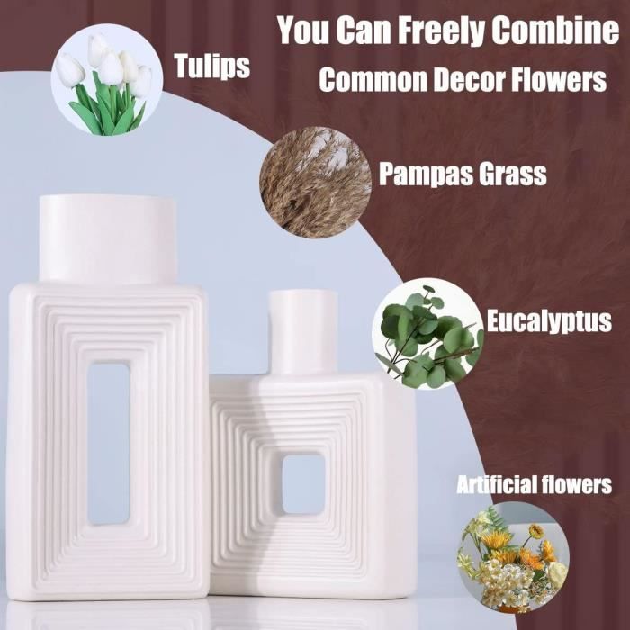 Lot De 8 Mini Vases Magnétiques En Céramique - Décoration Pour Frigo, Bureau Et Casiers - 3