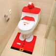 Abattant Wc,Non défini 3 pièces fantaisie Santa couverture de siège de toilette et tapis ensemble de salle de bain décor - Type D-3