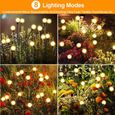 Leytn® Lot de 6 Lampe solaire extérieur firefly Lampe solaire jardin luciole avec lumière blanche chaude pour Décoration Jardin Cour-3