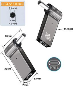 Adaptateur USB-C Vers Jack DC 4.5x3.0 Mm - 20V PD - Pour Charge Ordinateurs Portables HP Et Autres - 6