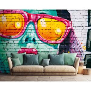Papier Peint 3D Autocollant – Motif Fleurs Et Feuilles Q6522 – Kay – Peinture Murale Photo