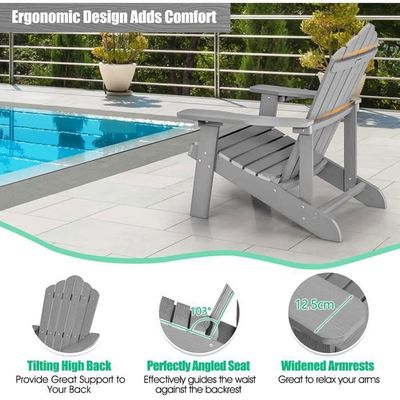 Chaise à Bascule Adirondack Enfants 2 Places - Bois Sapin - Capacité 100 Kg - Pour Jardin, Terrasse - Balancement 30°