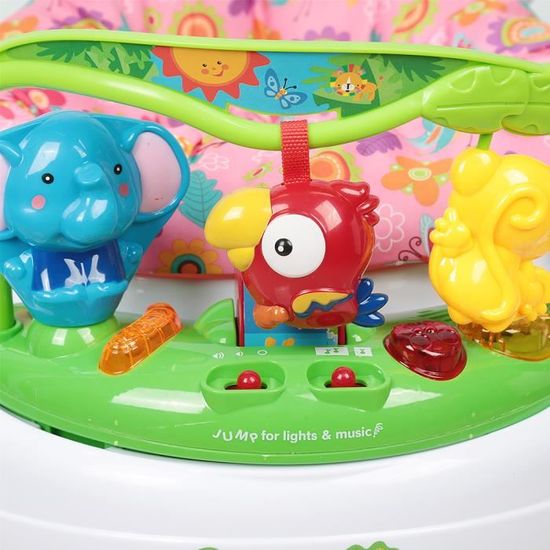 Jumperoo Bébé DREAMADE 360° - Siège Pivotant, 9 Jouets, 3 Hauteurs, 6 Mois+