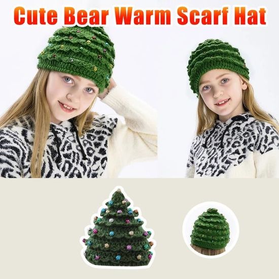 Chapeau Père Noël Adulte/enfant - Bonnet Tricoté Bord Blanc, Pompon, Pour Costumes Et Photos