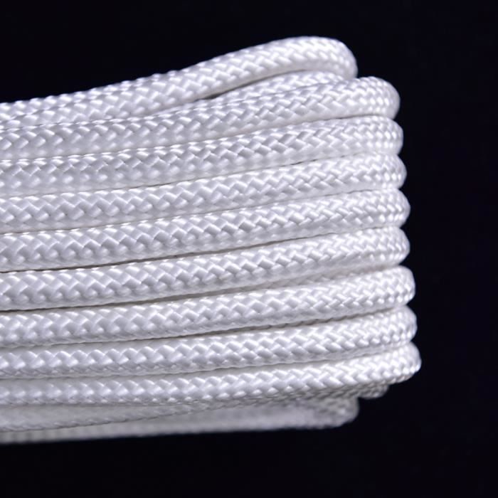Corde D'escalade GOMETY 8mm X 20m - Corde En Nylon Ultra Résistante Avec 2 Mousquetons En Acier, Pour Grimpe, Camping Et Rando (Bleu)