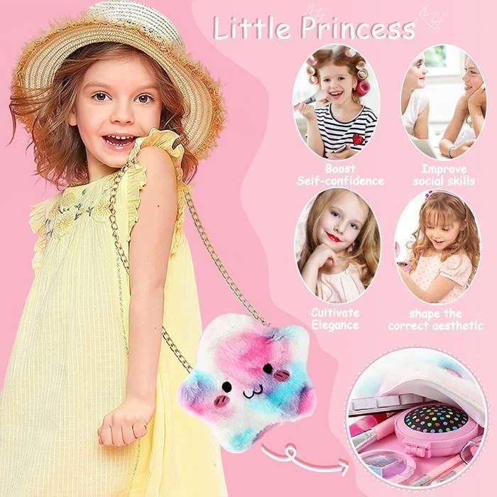 Maquillage Enfant Jouet Fille, Cadeau pour Petite Fille 3 4 5 Ans Lavable  Trousse Maquillage Enfant avec Sac en Peluche - Cdiscount Puériculture &  Eveil bébé