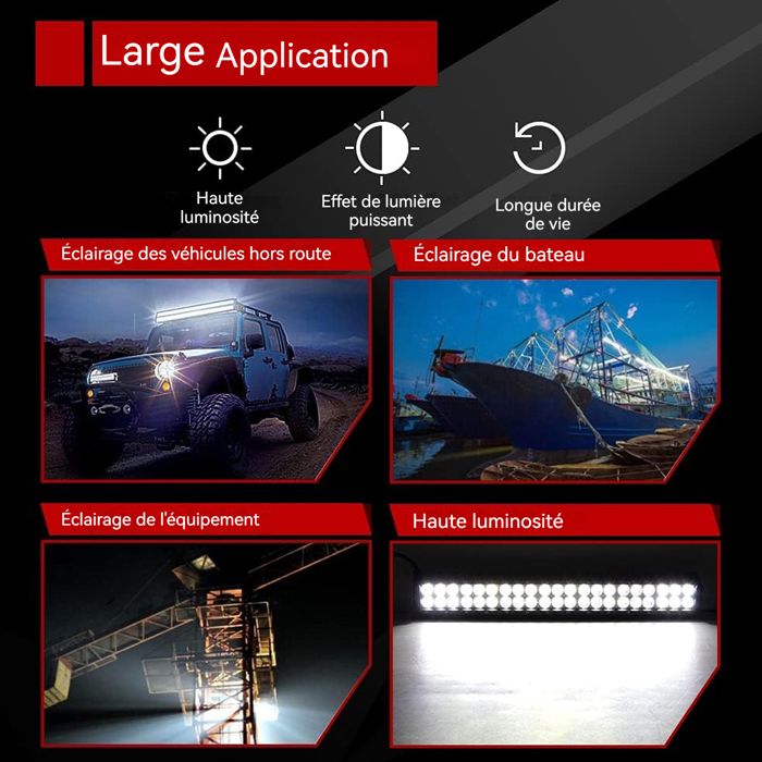 Phare et feux de travail 12/24V - Phare de travail à Led