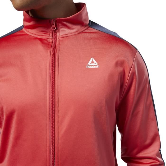 Veste de jogging pour homme Reebok Logo Training Essentials Rouge Coupe slim Manches longues Fitness Rouge Cdiscount Pret a Porter