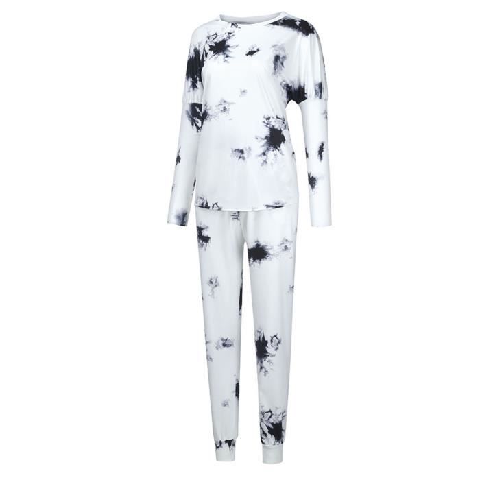 Ensemble de deux pièces pour femmes OS Casual Tie-dye Pantalon
