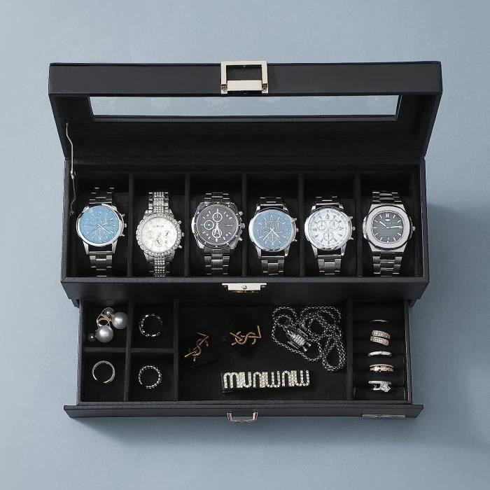 Coffret montre homme, 6 montres, coffret montre cuir, rangement montre,  coffret montre