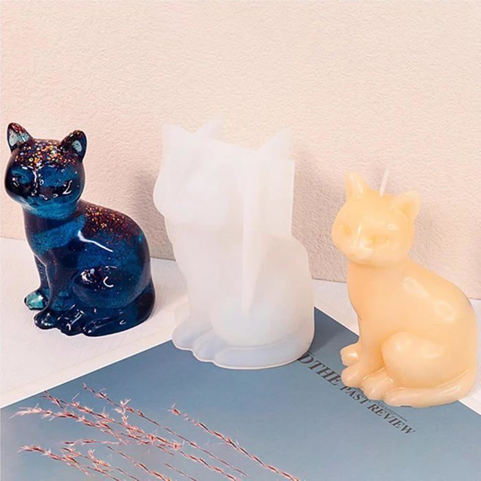 Moule Silicone 3D Chat Debout - Pour Chocolat, Cire, Savon, Décoration Gâteau