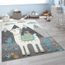 Tapis Enfant Motif Jungle 80x150cm - Poils Ras Doux - Décoration Chambre Enfant Vert - Polypropylène