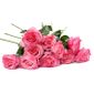 10 Bouquet De Fleurs Artificielles Roses Pu Réel Tactile Pour Saint Valentin Fête Des Mères Noël Anniversaire Mariage Decoration