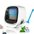 Mini climatiseur portable blanc – Climatiseur mobile silencieux | Rafraîchisseur d'air 4-en-1 et petit humidificateur (Blanc)