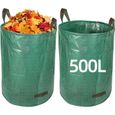 Sacs à déchets de jardin – 500 litres – Sacs de jardin robustes avec poignées, sacs réutilisables pour ramasser les déchets de[138]-0