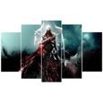 5 peintures sur toile-décoration murale-Personnage Assassins Creed Image-Décoration de la maison-avec cadre-100x50cm[318]-0