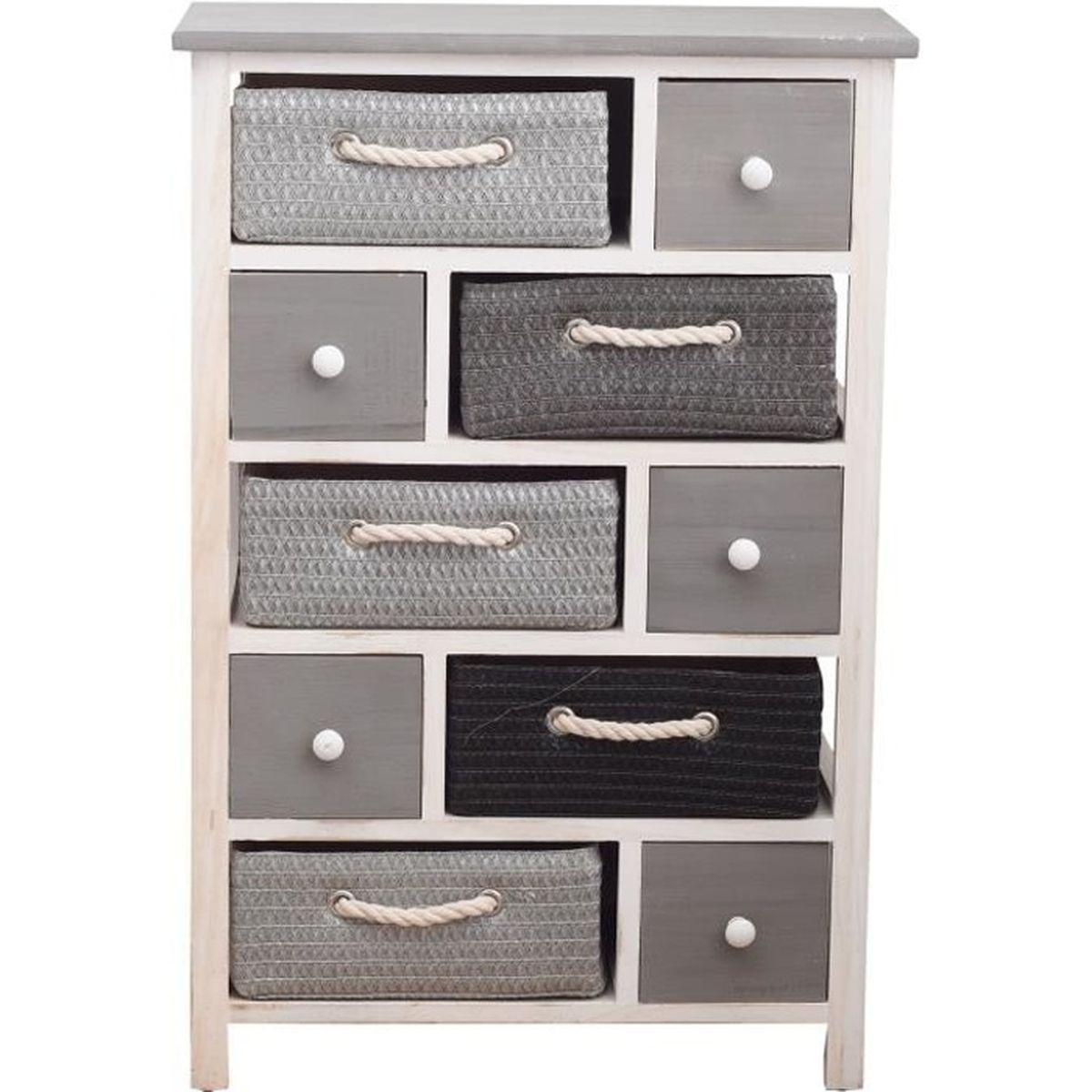 Mobili Rebecca Meuble Tiroirs Armoire Blanc 5 Tiroir 5 Paniers