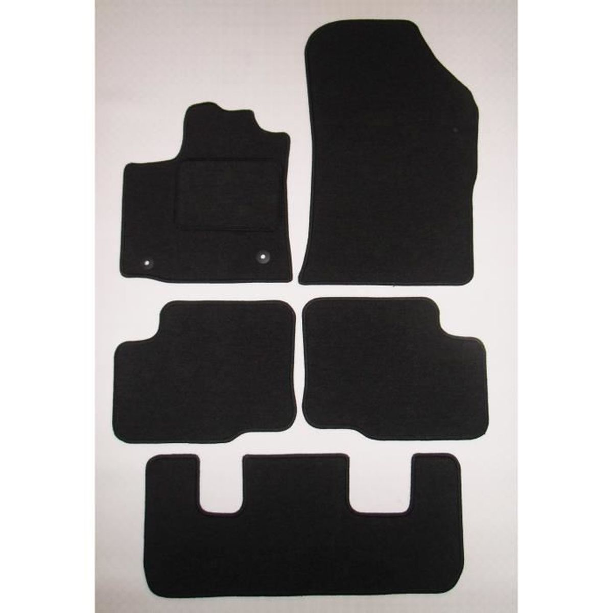 Dacia duster 2013 sur mesure voiture tapis de sol moquette noir mat bordure bleu