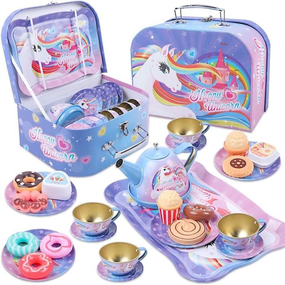 Jewelkeeper Service de Thé Enfants - Jouet de Cuisine en Coffret Cadeau - pour 3 Ans et Plus