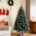 ALIGHTUP Sapin de Noël Artificiel 180CM à Flocons de Neige - Vert-Support en fer pour 650 branche d'arbre en PVC