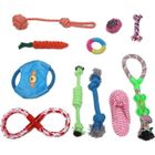 EPE TOP Lot de 11pcs Jouets pour Chien Cordon de Tirage Balle Nœud Carotte Frisbee Tong Corde Boucle TPR Jouet à Mâcher Multicolore à Chiot