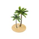 HOBI DÉCO TABLE PALMIERS SUR SOCLE SABLE 15X10CM Vert, Anis, Menthe, Eau