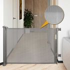 MENGDA Barrière de Sécurité Rétractable 0-180cm, Barriere de Securite Enfant Rétractable, Barriere de securite Chien Gris