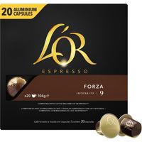 Café capsules L’Or Espresso Forza x20, en aluminium compatibles Nespresso