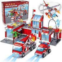 HOGOKIDS Caserne de pompiers - Jeu de construction 775 PCS - Opération de sauvetage incendie - Cadeau Garçons Filles âgées de 6+
