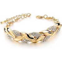 Bracelet Femme LCC® Bracelet Feuille d'or 18 carats Bijoux de Mariage Mode européenne et américaine Bracelet Diamant Femme