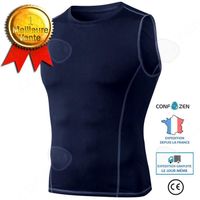 CONFOZEN - Gilet de sport pour homme - Fitness - Bleu - Imperméable - Respirant - Sans manche