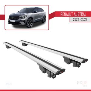 BARRES DE TOIT Barres de Toit Railing Porte-Bagages pour Renault Austral 2022-2024 avec verrouillable Alu - Gris