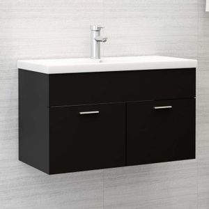 Meuble-lavabo Ou Bureau Rivière – Petit Coffret Cuir Noir – Neuf