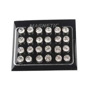 1pair avant-gardiste hommes femmes aimant cristal boucles d/'oreilles goujon LC