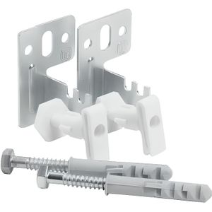 Mur Kit de montage supports pinces pour colonne radiateurs Blanc X4