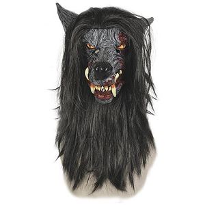 Adulte marron loup-garou demi-tête masque latex//fourrure horreur halloween//déguisement//fête