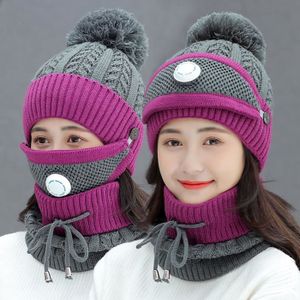 Generic Ensemble bonnet et écharpe en laine chaud et épais pour femme à  prix pas cher