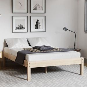 aingoo lit en bois 140 x 190 cm pour adulte blanc cdiscount maison
